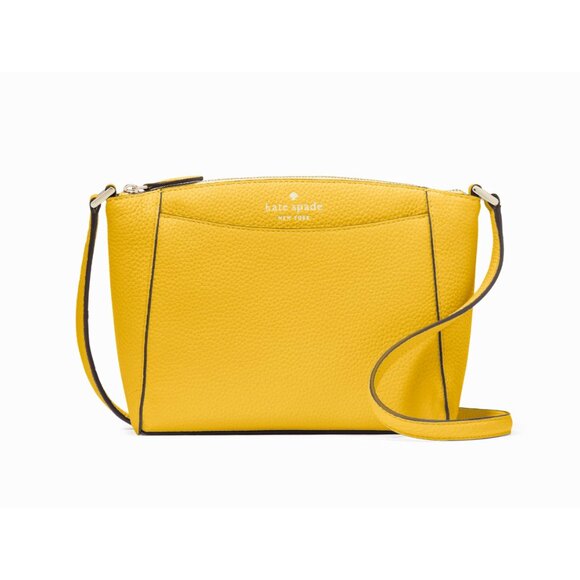 New Kate Spade Monica Pebbled Leather Crossbody Daffodil - Picture 1 of 5